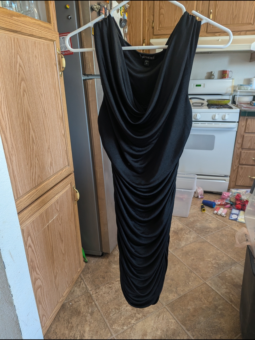 Express black ruched dress Size small